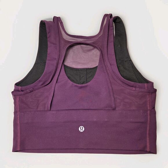 Lululemon Double Tap Bra II Purple Yoga Workout Size 6 S Wicking Medium Support - Picture 4 of 5